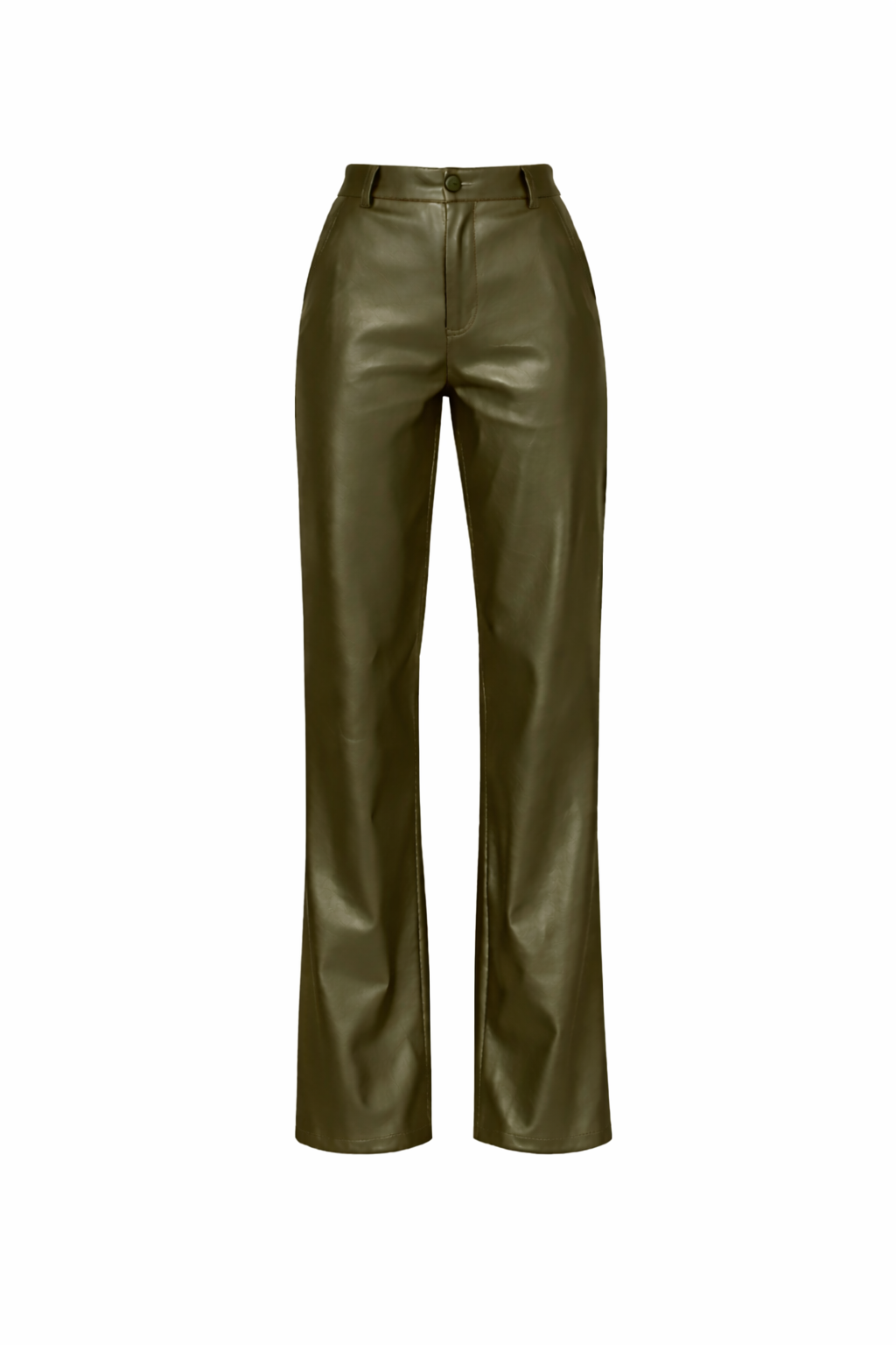 Pantalón Recto de Cuero