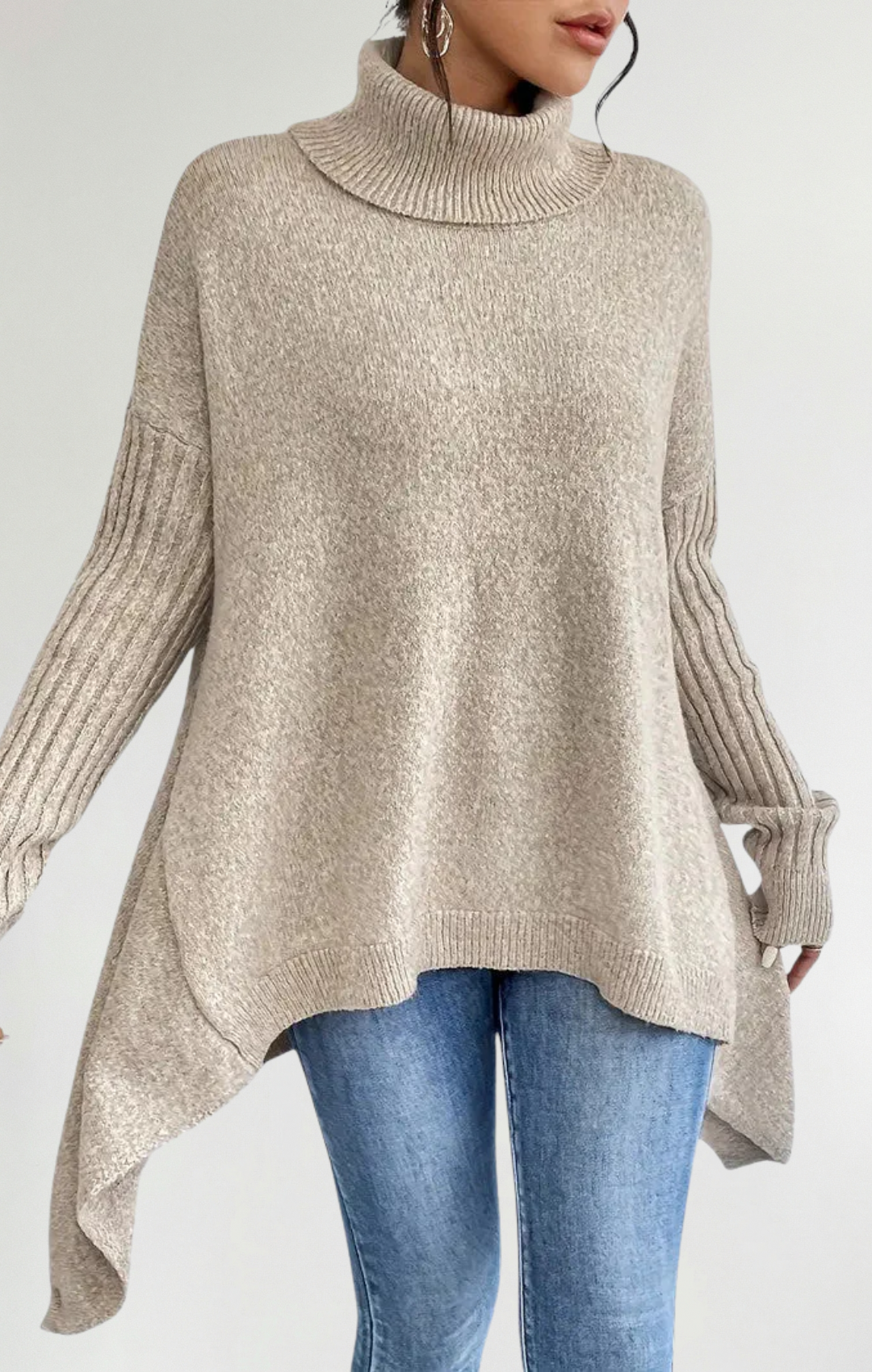 Raquel | Súeter largo de cuello alto