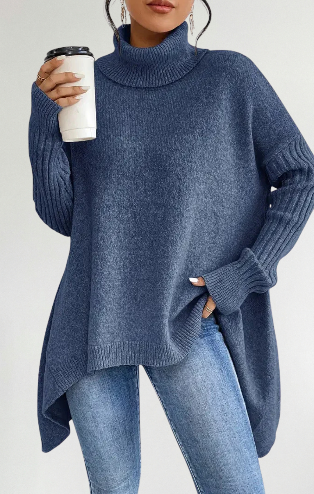 Raquel | Súeter largo de cuello alto