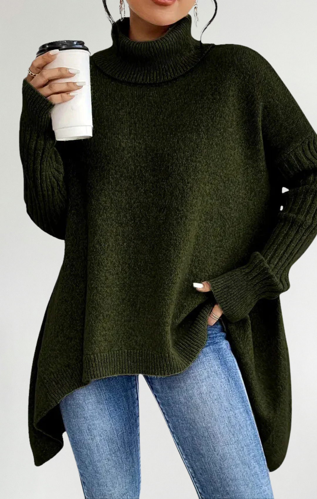 Raquel | Súeter largo de cuello alto