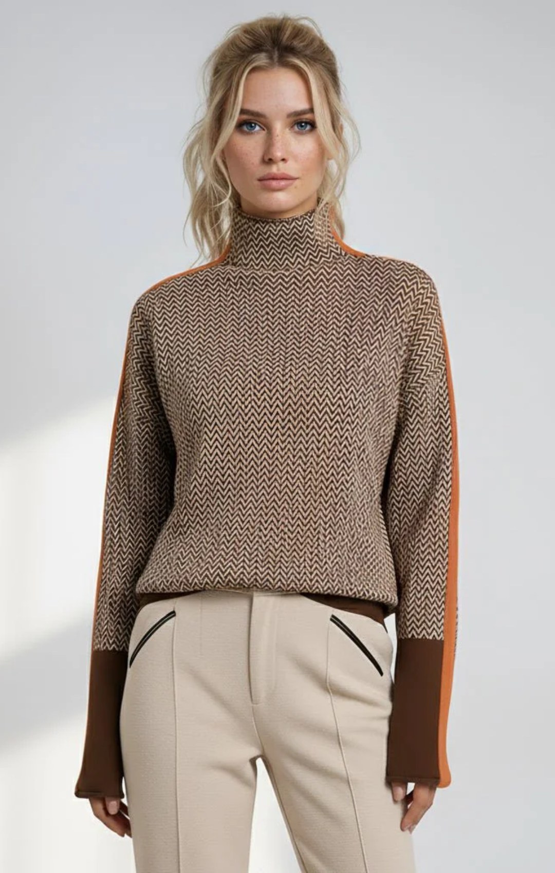 Susana | Jersey de cuello alto con rayas en contraste