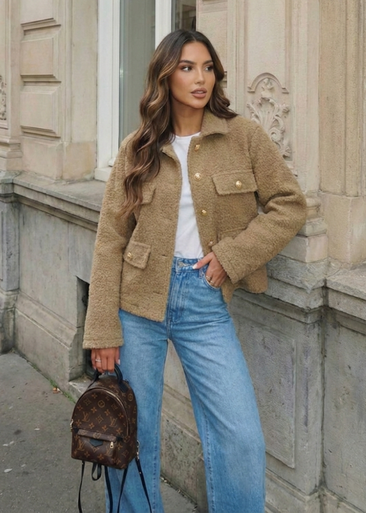 Aurora - Chaqueta Bouclé Camel