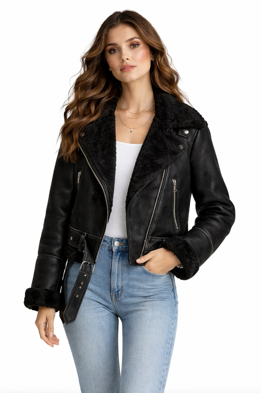 Chaqueta Aviador con Forro Borrego