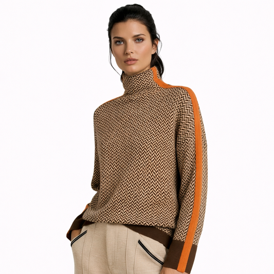 Susana | Jersey de cuello alto con rayas en contraste