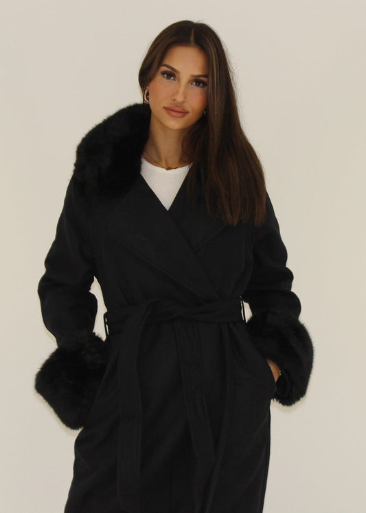 Serena - Abrigo con cuello de piel sintética