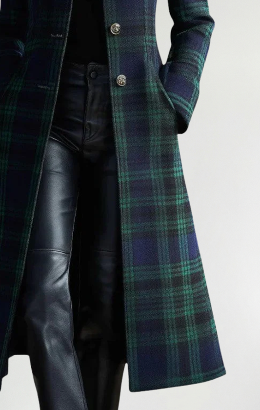 Rebeca™ | Abrigo elegante a cuadros atemporal